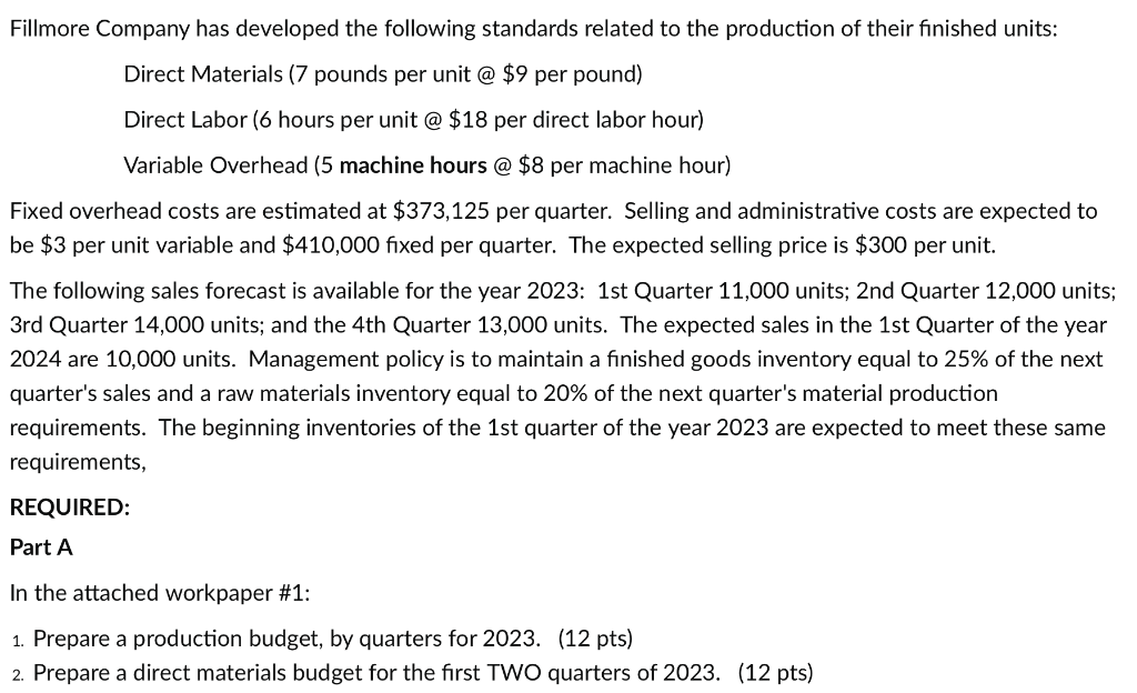 I already have Part A done. Please do the three parts of