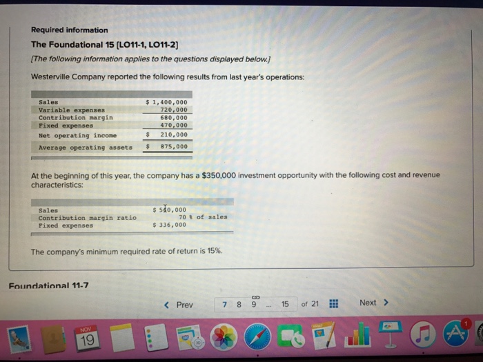  Use info below to answer questions Required information The Foundational 15