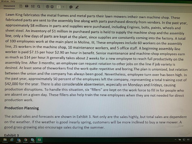 different production strategies. Which strategy do you recommend? Use of Excel will