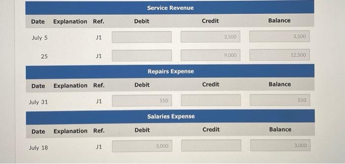 effective July 1. Billed customers $ 3,500 for cleaning services. Purchased supplies