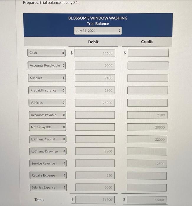 for $2.100 on account Paid $3,000 for employee salaries. Billed customers $9,000