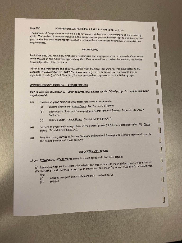  COMPREHENSIVE PROBLEM 1 PART B (CHAPTERS 1, 3, 4) Page 151