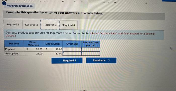 gross profit per unit LO P1 Required: 1. Compute a single plantwide