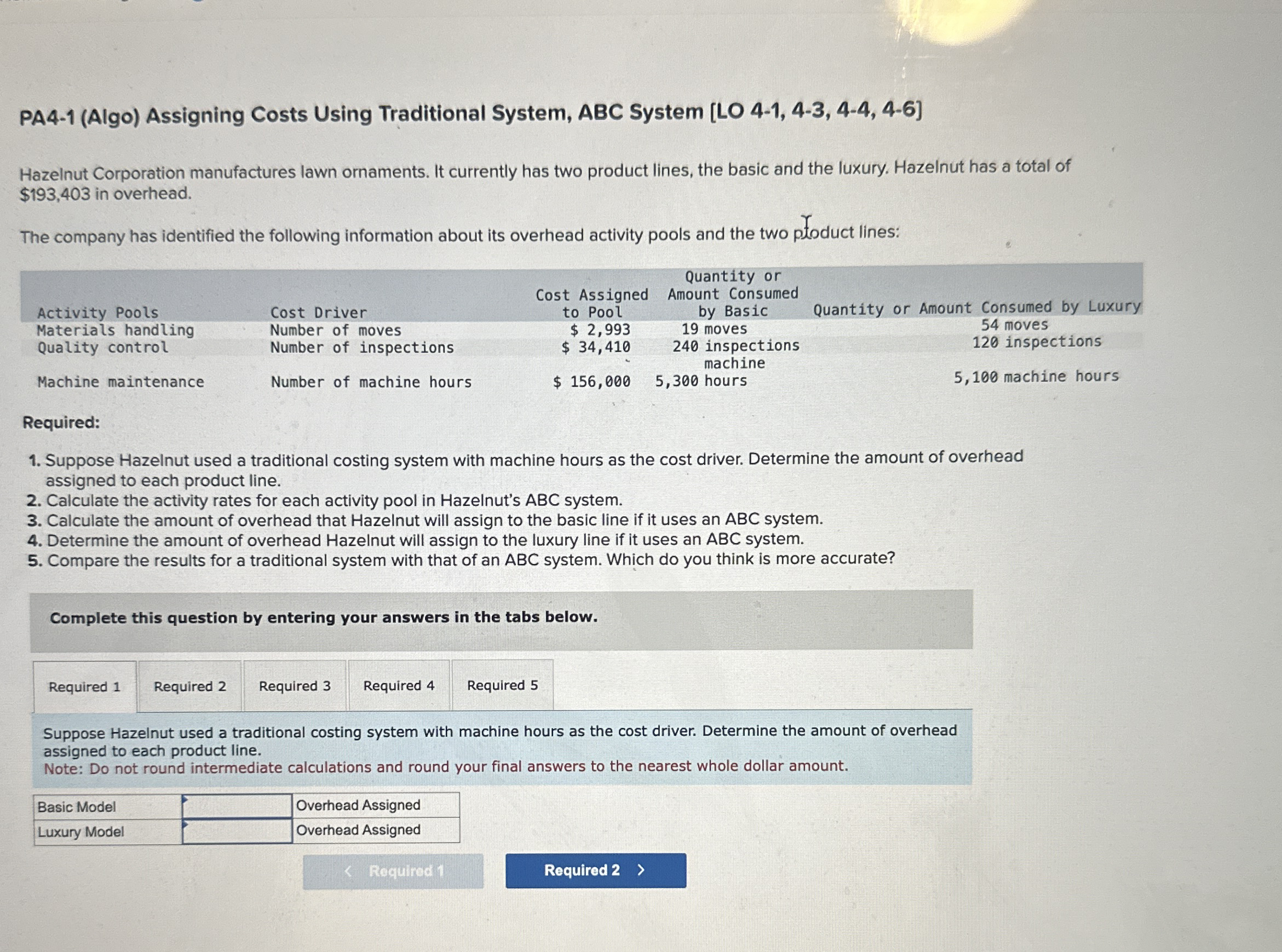 How to solve PA4-1(Algo) Assigning Costs Using Traditional System, ABC System