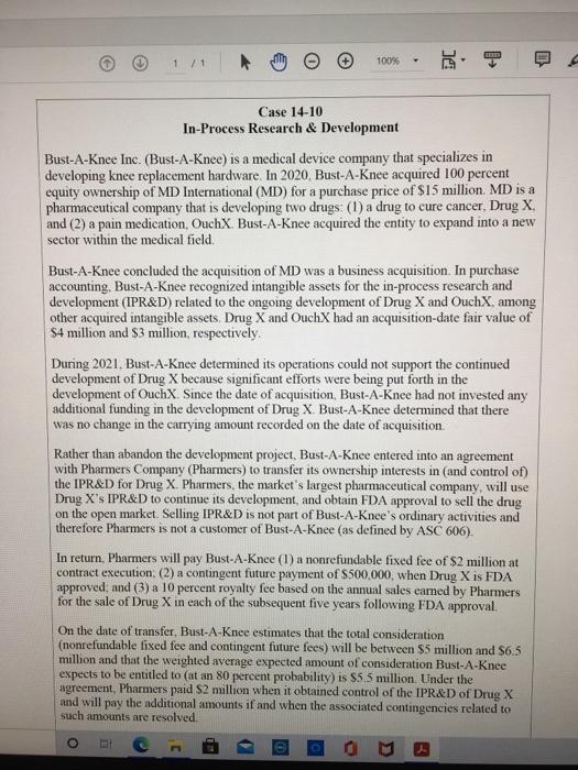  FD 1 / 1 100% de: m3 Case 14-10 In-Process Research