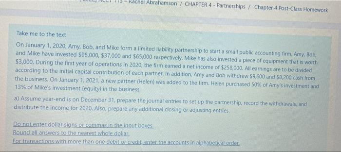 do it asap pleasee - Rachel Abrahamson / CHAPTER 4 - Partnerships