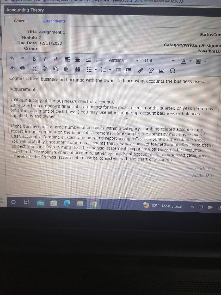  Title Assignment 1 Module 2 Due Date 12/11/2022 Group CategoryWritten Assignm