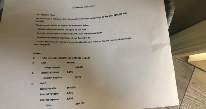 can you please solve and show work for each answer. i am