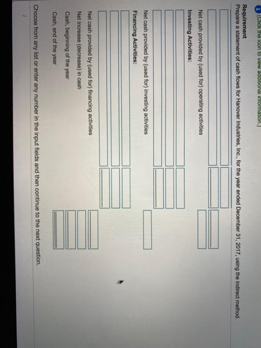 statement for 2017 and the balance sheets for 2017 and 2016 are