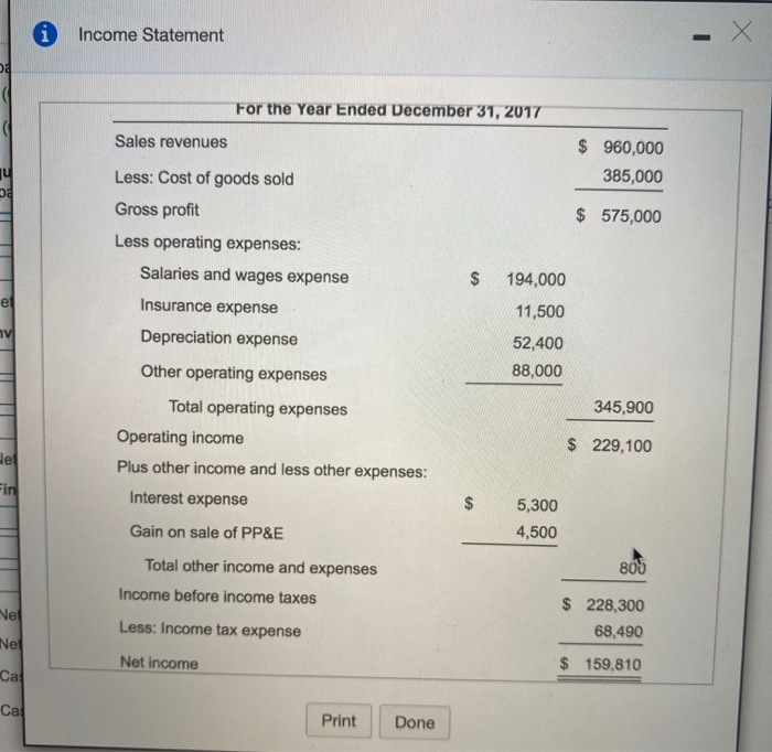 presented for Hanover Industries, Inc. Click the icon to view the income