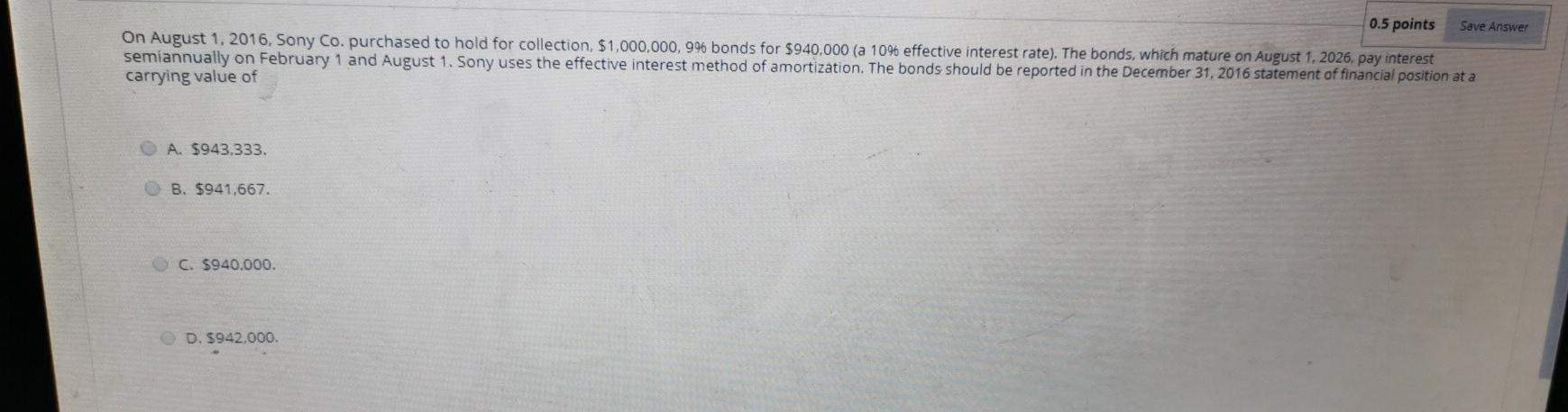  INTERMEDIATE ACCOUNTING 2 PLZ SOLVE URGENTLY 0.5 points Save Answer On