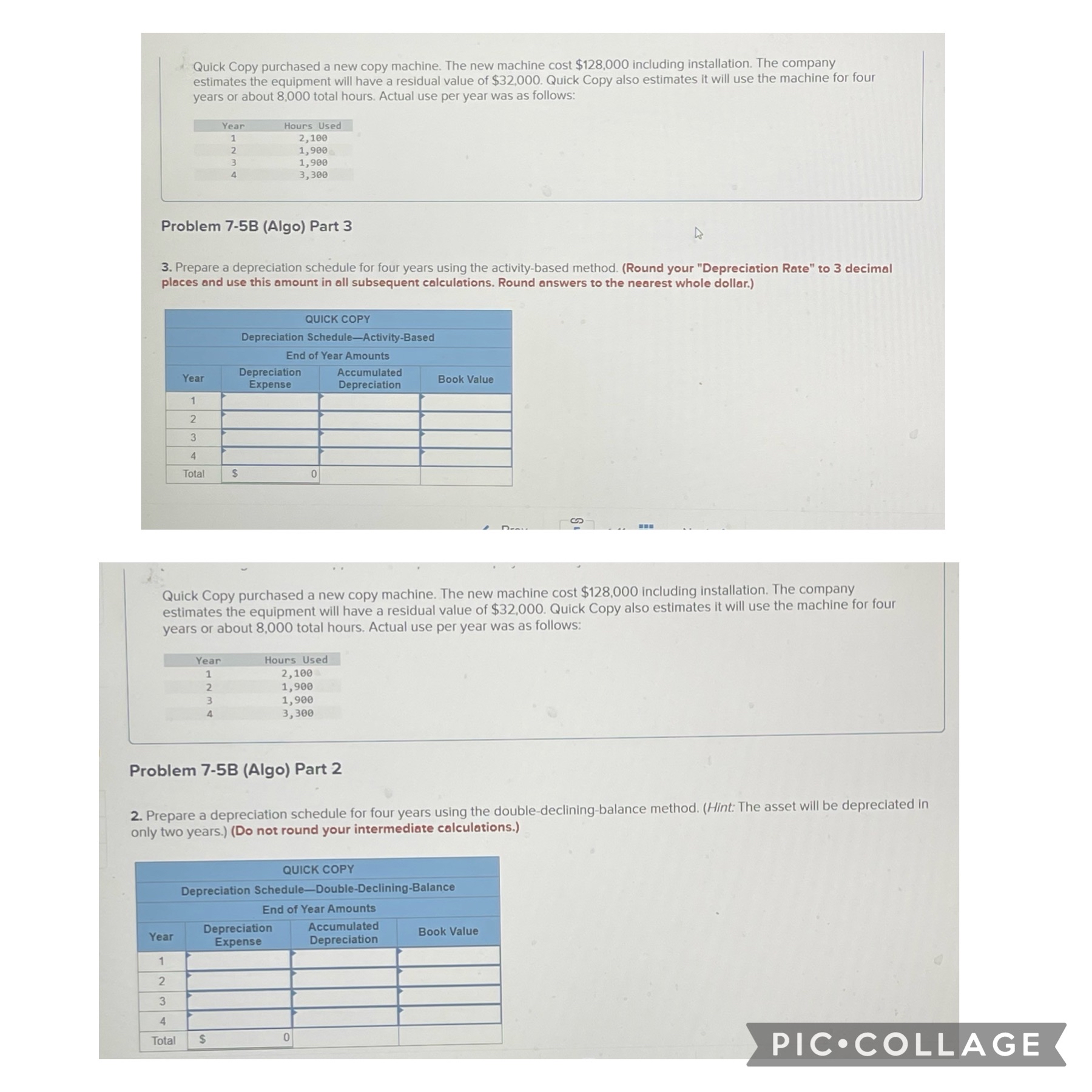  Quick Copy purchased a new copy machine. The new machine cost