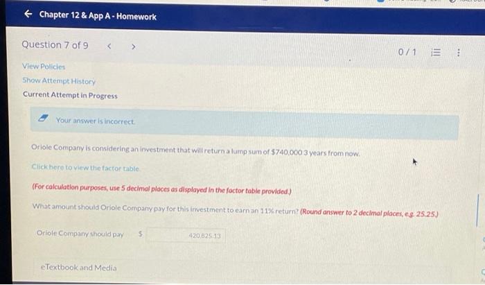 12.7 please post full answer Chapter 12 & App A - Homework