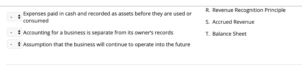 resources a business or individual owns A. Accrued Expenses A promise to