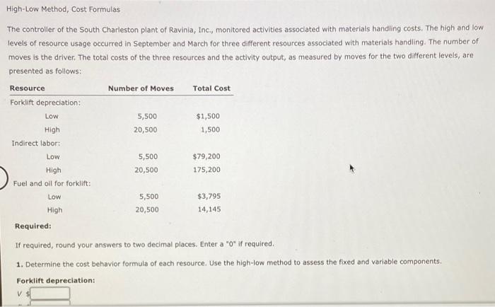 Can someone help me with these problems? High-Low Method, Cost Formulas The