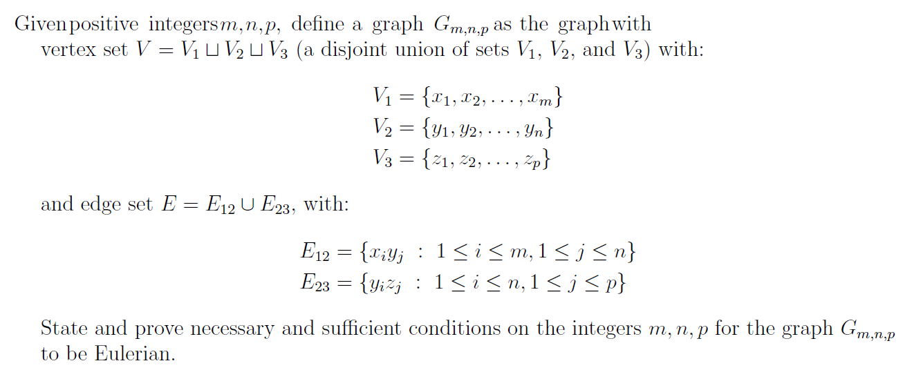 Given positive integersm, n, p, define a graph Gm,n,p as the