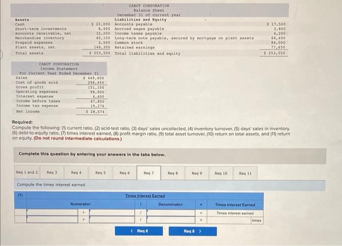 profit margin ratio, (9) total asset turnover, (10) return on total assets,