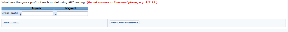 The production cost computed per unit under traditional costing for each model