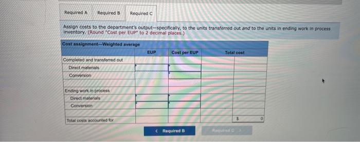 work in process inventory had direct materials costs of $2,600 and conversion