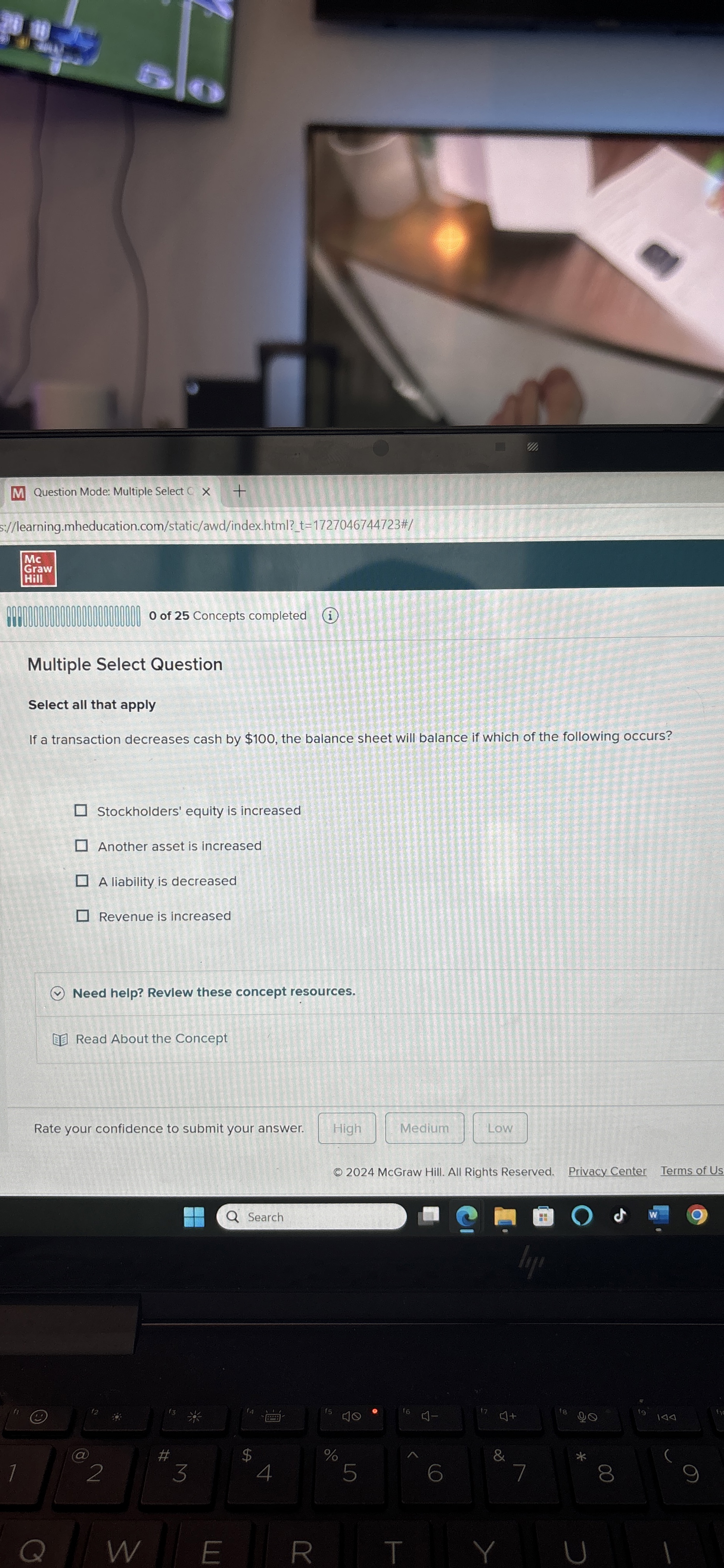  Multiple Select Question Select all that apply If a transaction decreases