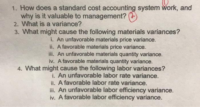  1. How does a standard cost accounting system work, and why