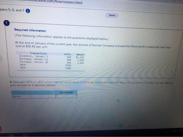  flow/connect.html pters 5, 6, and 7 Saved Required information The following