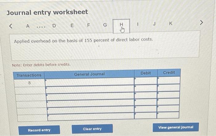 7. Incurred $15,400 in indirect labor costs, which were credited to Wages