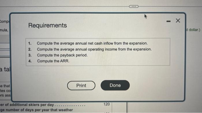 resort, could use captal budgeting to decide whether the Assume that Clare