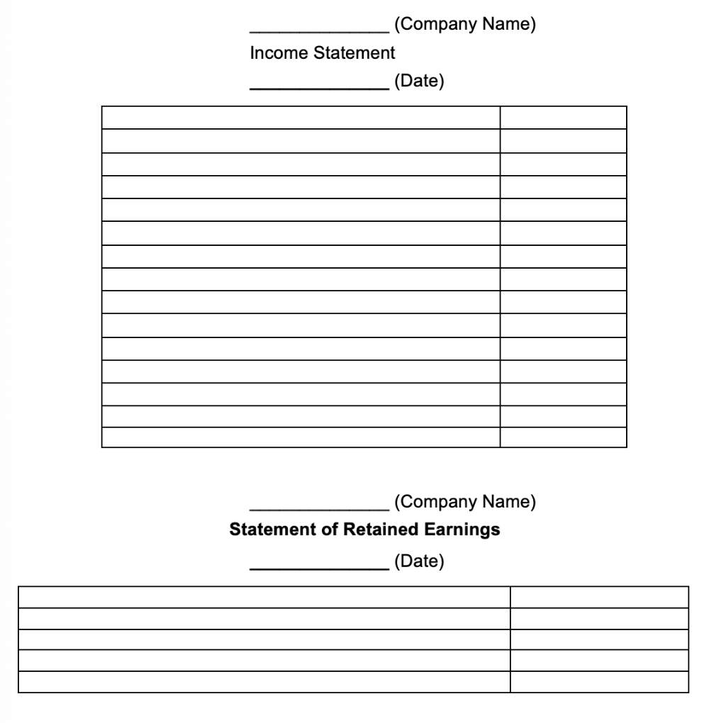 retained earnings statement and the balance sheet based off of Jones Company