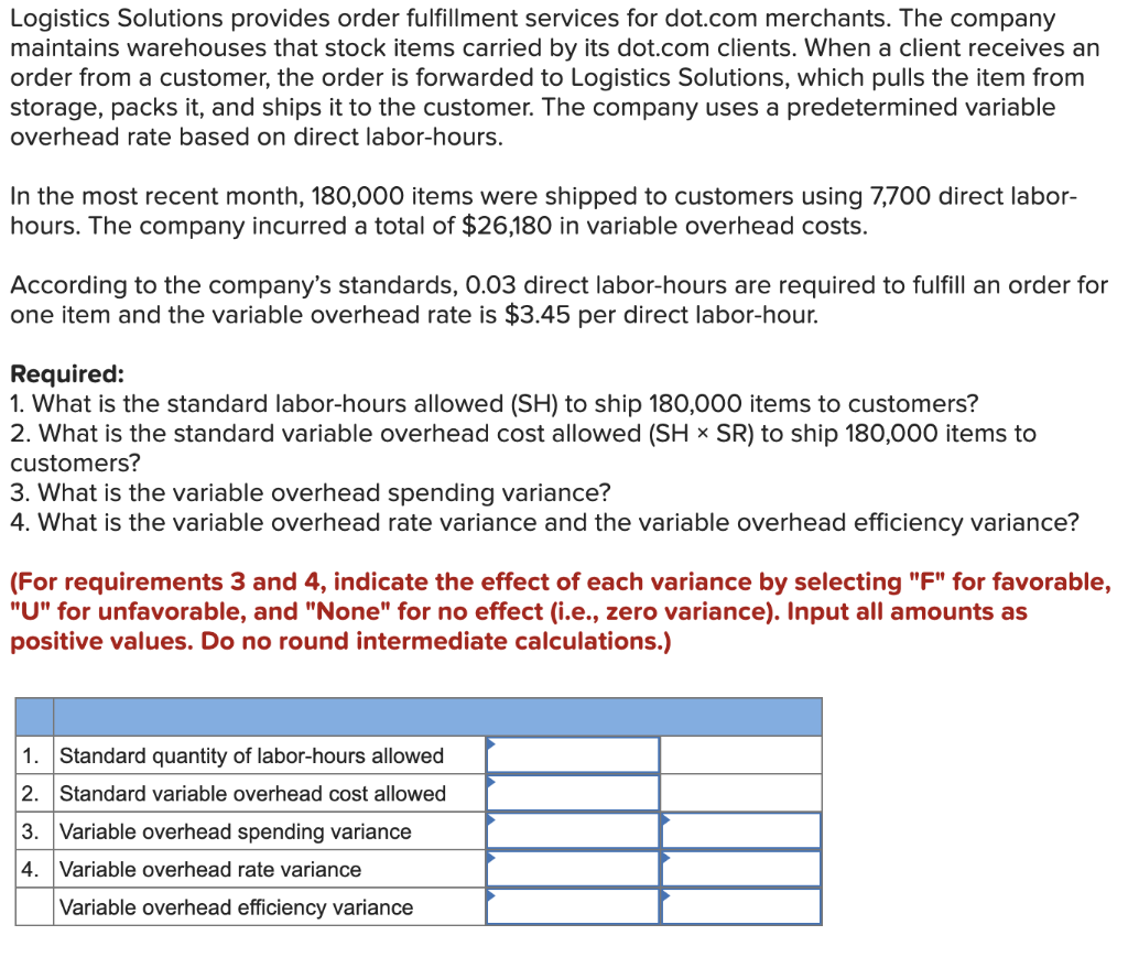 Please answer quickly Logistics Solutions provides order fulfillment services for dot.com merchants.