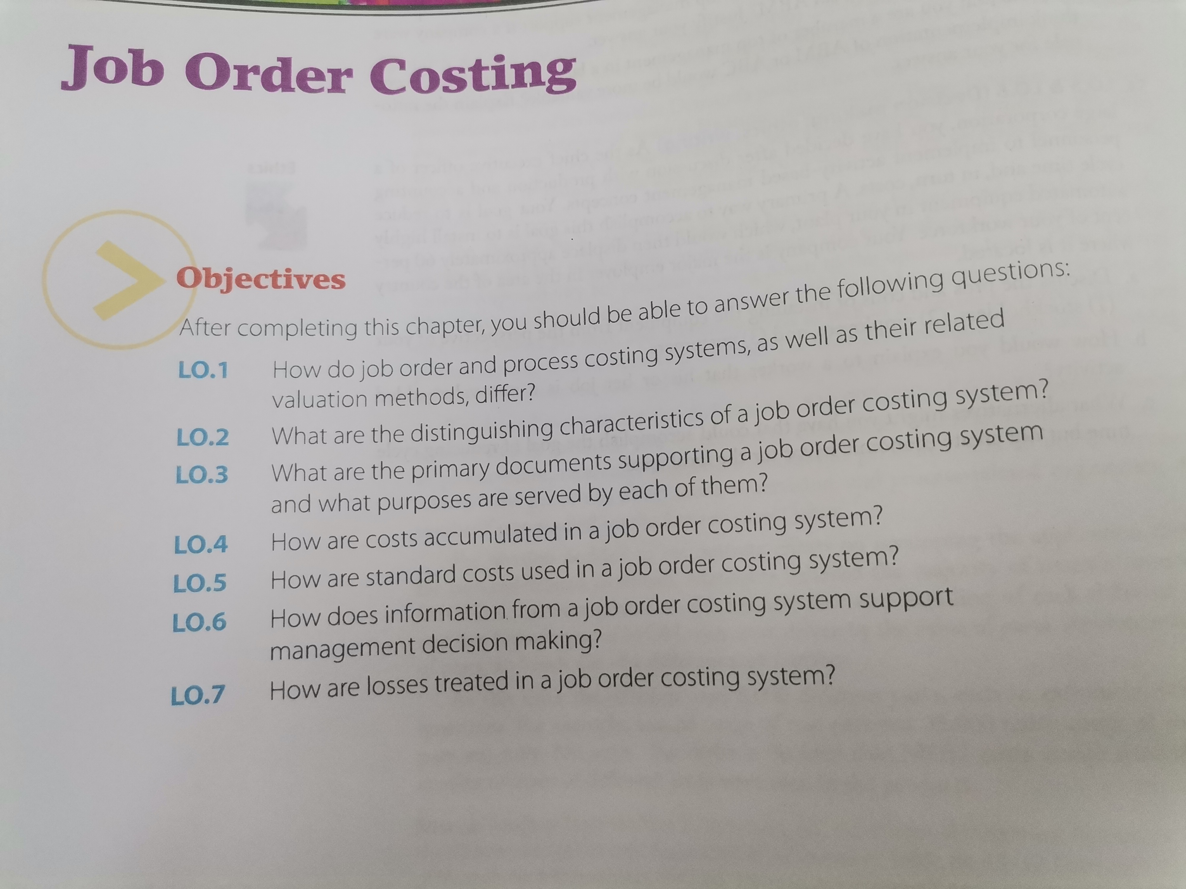  Cost Accounting: Objectives After completing this chapter, you should be able