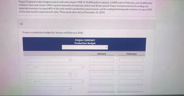  same question just showed the choices please answer Fuqua Compary's sales