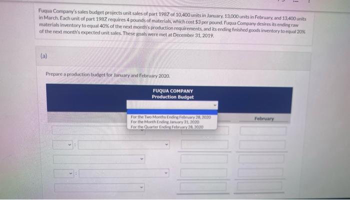 budget projects unit sales of part 1982 of 10,400 units in January,