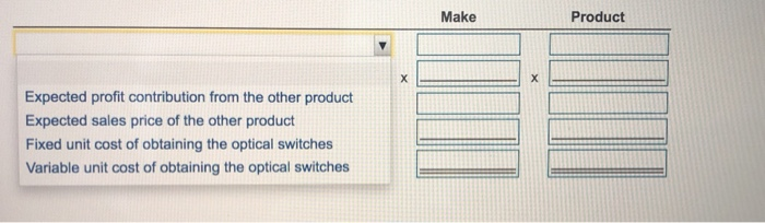 Make Buy Unit Unit Difference Variable cost per unit: Direct materials 11.00