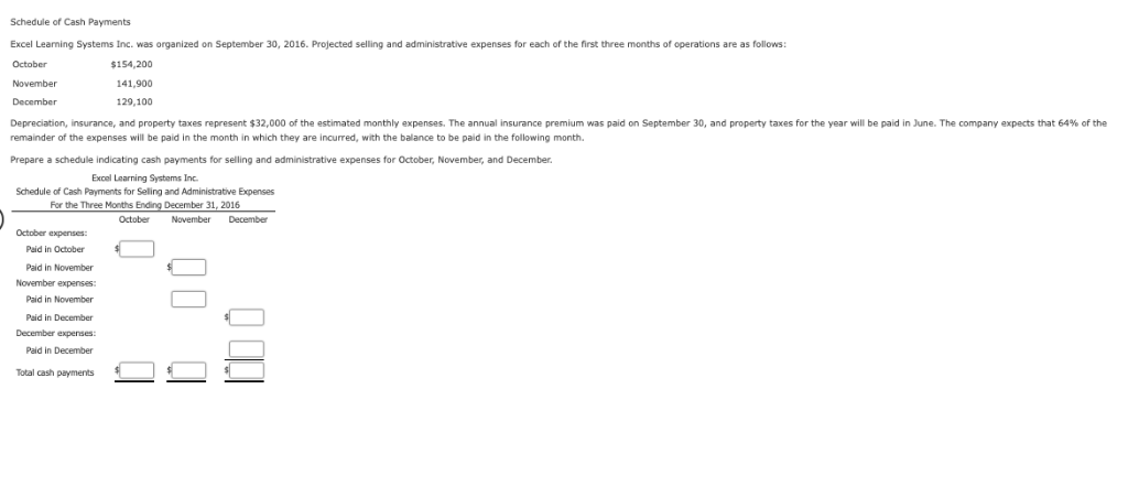 Excel Learning Systems Inc. was organized on September 20, 2016. Projected selling