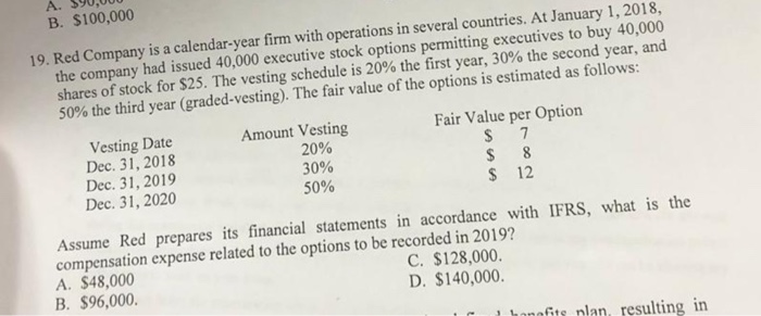 please explain well how you derive to answer . A. B. $100,000