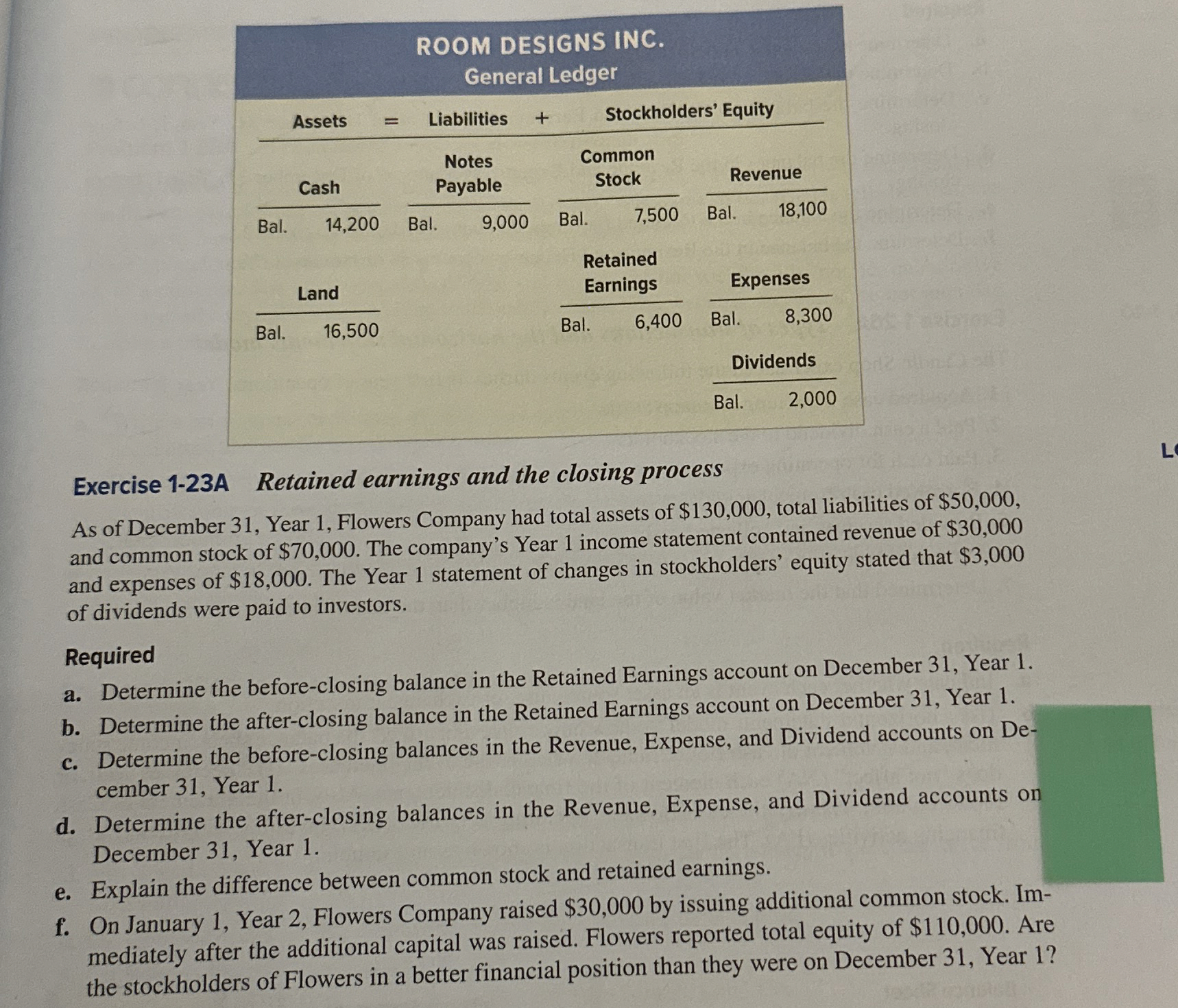  Exercise 1-21A On January 1, Year 2, the following information was