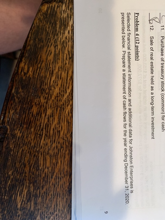 please don't answer on paper! also, please use whole numbers. Johnston Enterprises
