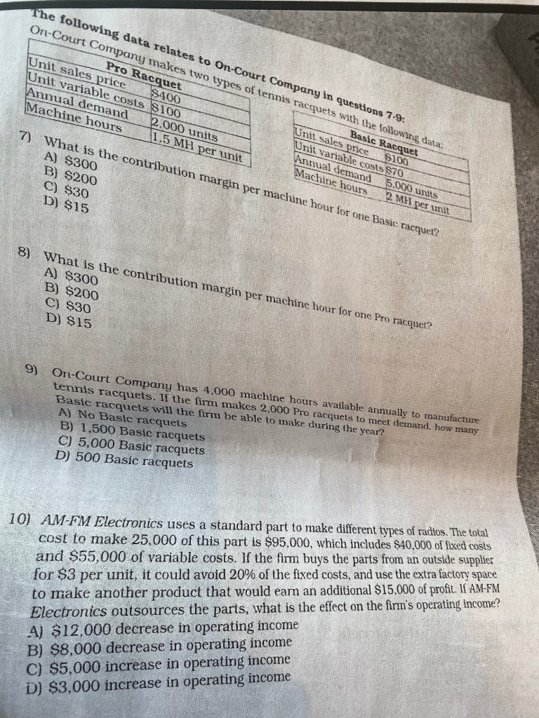 please help me answer this sample question The following data relates to