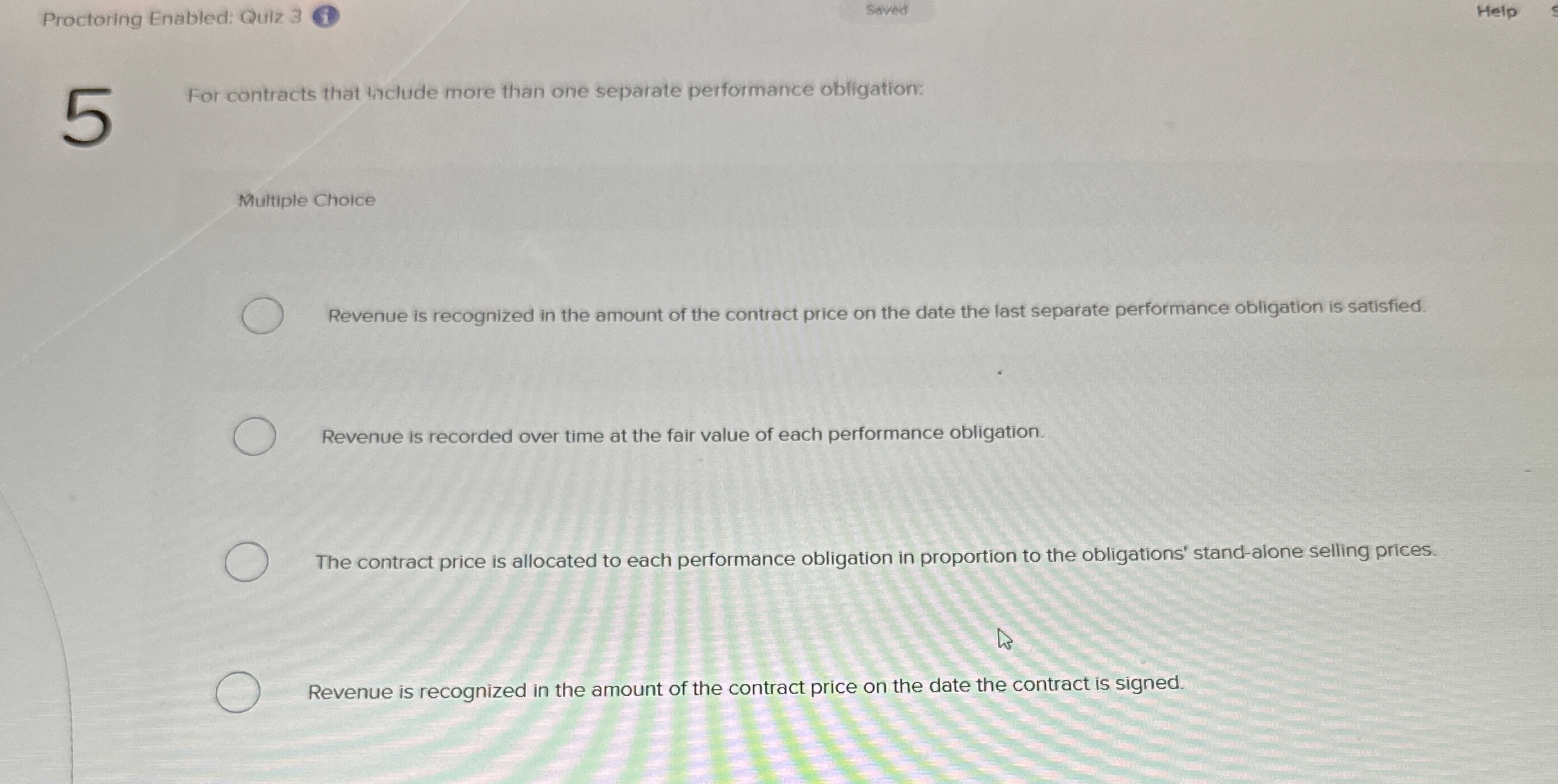  For contracts that holude more than one separate performance obligation: Multiple
