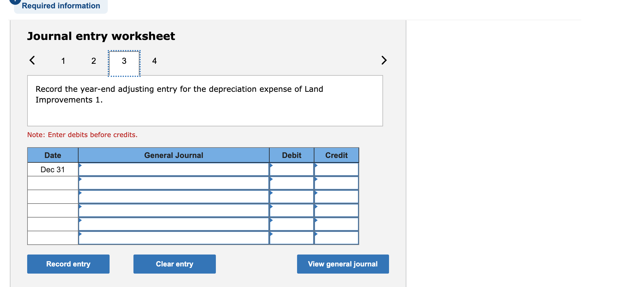 land, Building 1, Building 2, and Land Improvements 1. Building 1 has