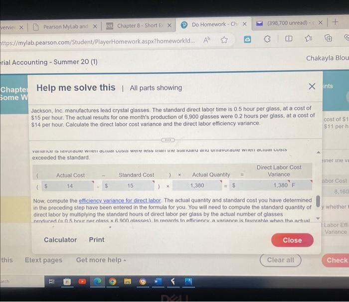 How do you find the Actual Quantity Amount? Jackson, Inc. manufactures lead