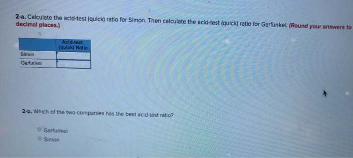 competing companies, Simon and Garfunkel, are provided as follows: Simon Garfunkel $2.930