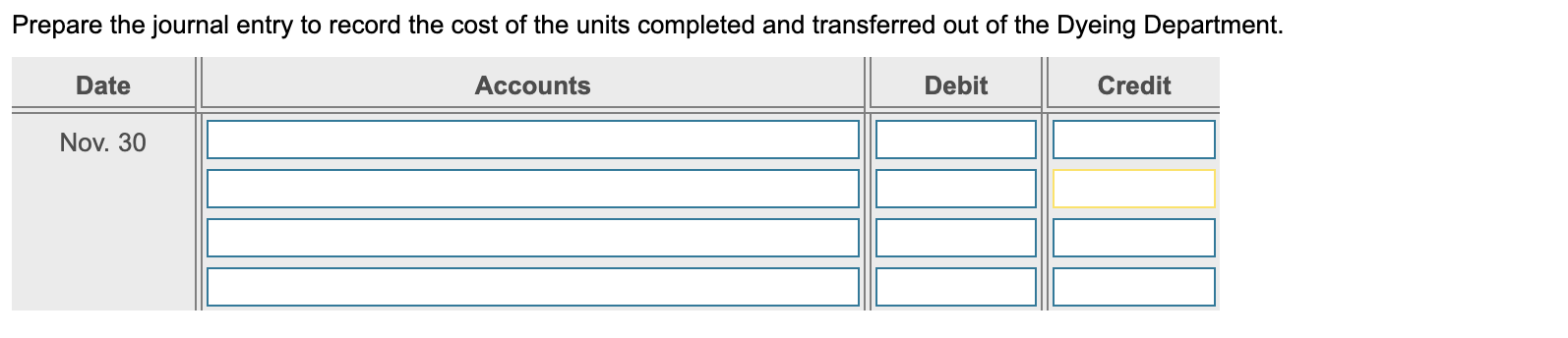 COSTS Materials Costs Costs Costs to account for: Total costs to account