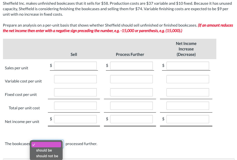 Query 1 Query 2 Query 3 Sheffield Inc. makes unfinished bookcases that