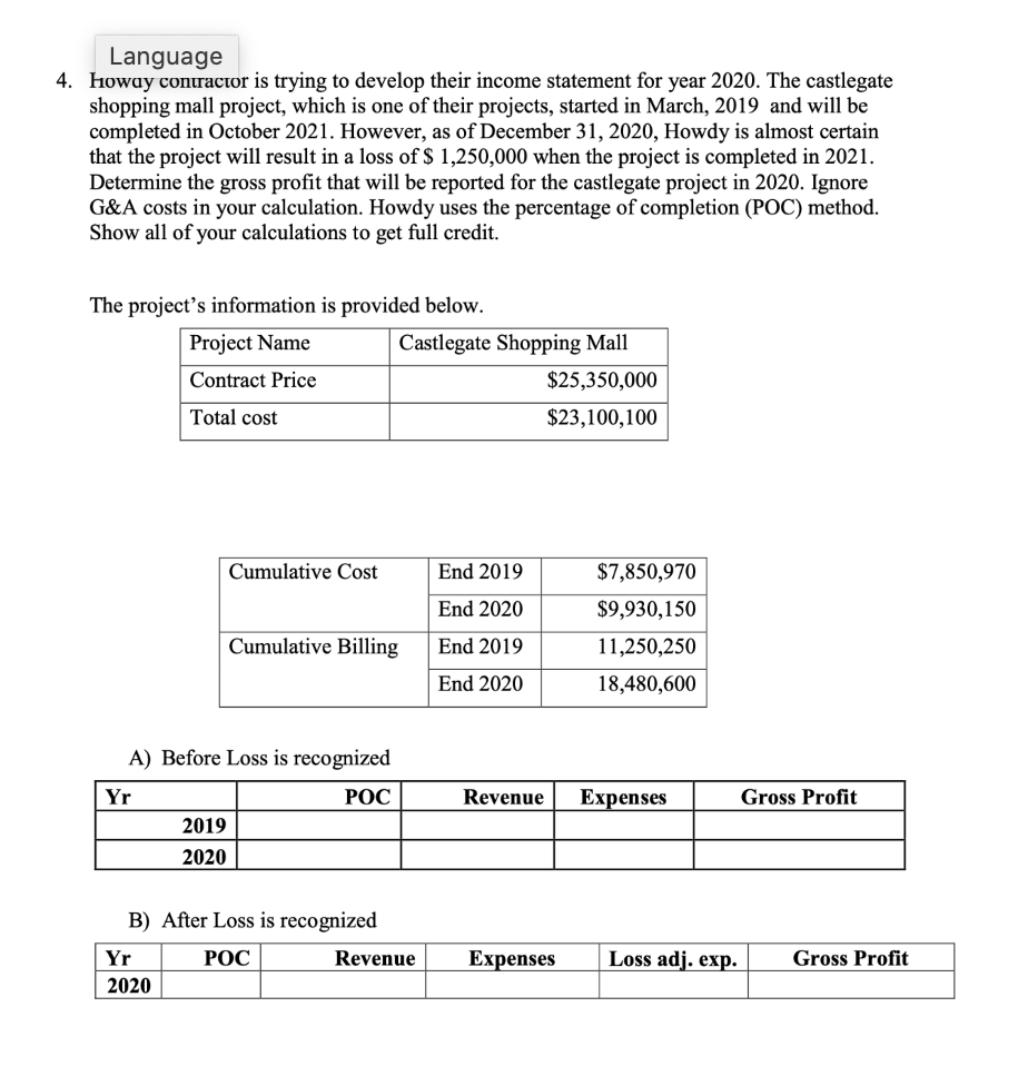 Please show all work! I need to know how to solve this