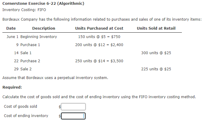 the following information related to purchases and sales of one of its
