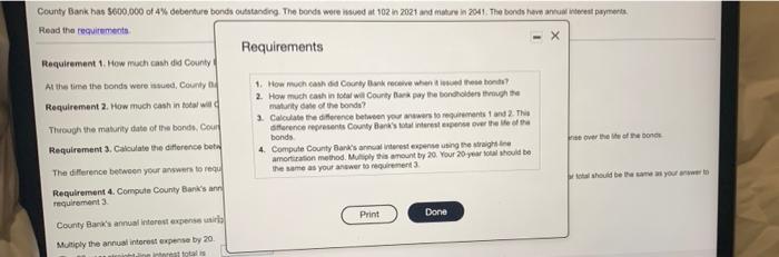 help slove this please. the last question as well. County Bank has
