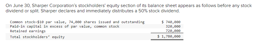  A. Prepare the updated stockholders equity section after the distribution is