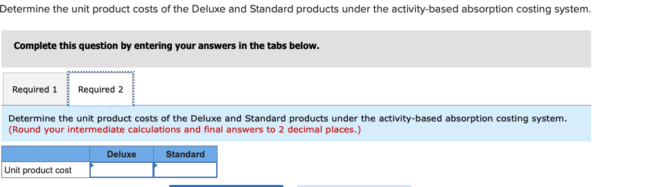 Costing (LO2- 5) Stillicum Corporation makes ultra light-weight backpacking tents. Data concerning